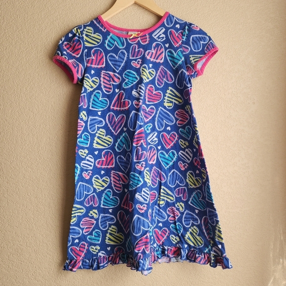 Children's Place blue and pink heart nightgown size L 10/12 - Picture 1 of 9